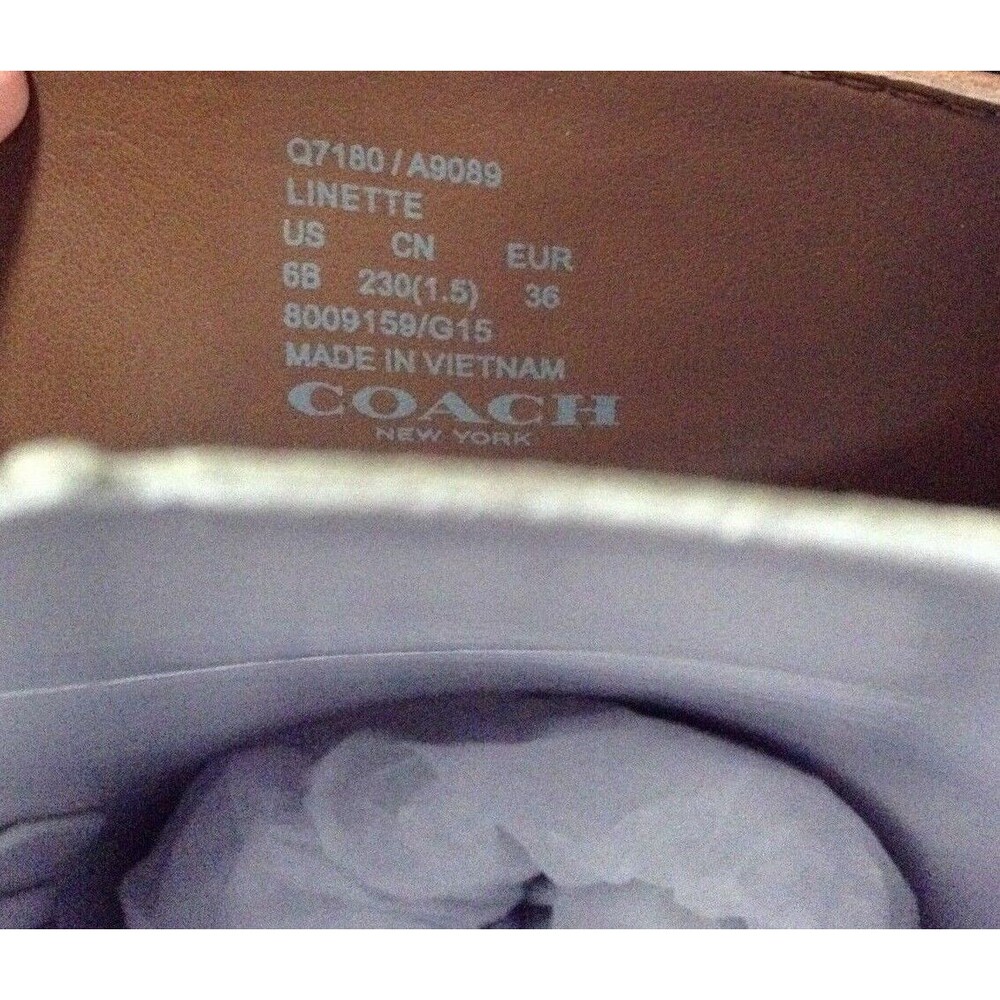 Coach Linette Leather Long Boots Shoes Riding Winter Cognac Brown 6 M $390 NIB - Picture 12 of 12